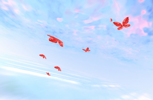 HTML5+SVG 3D空中动态蝴蝶飞舞动画源码-大雄搜集站