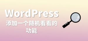 给网站添加随便看看小功能WordPress代码分享-大雄搜集站